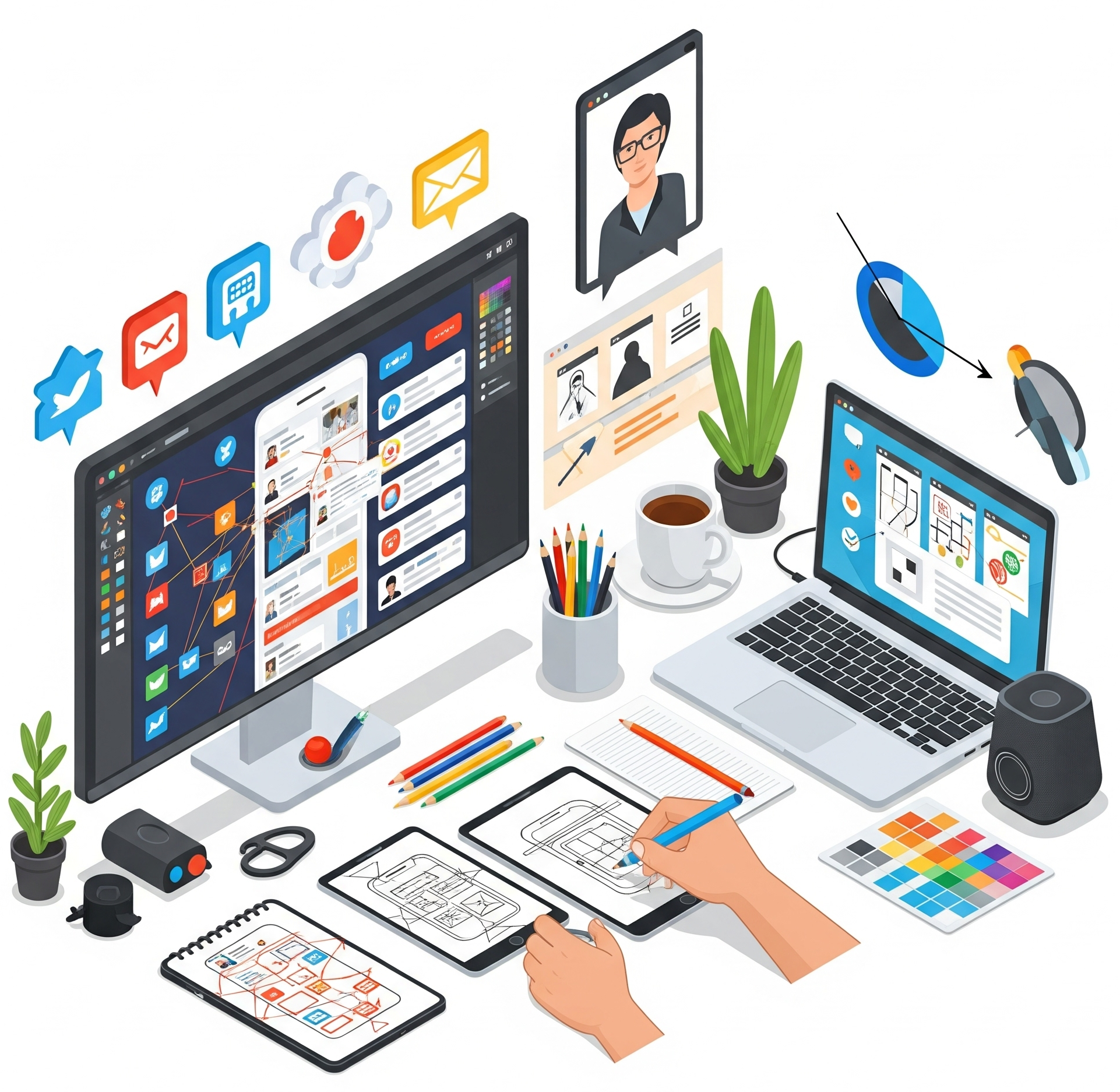 UI/UX & Product Design Illustration